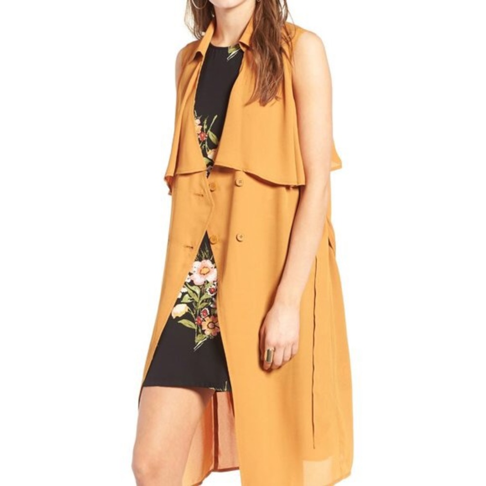 Leith Orange Crepe Trench Vest 🍊